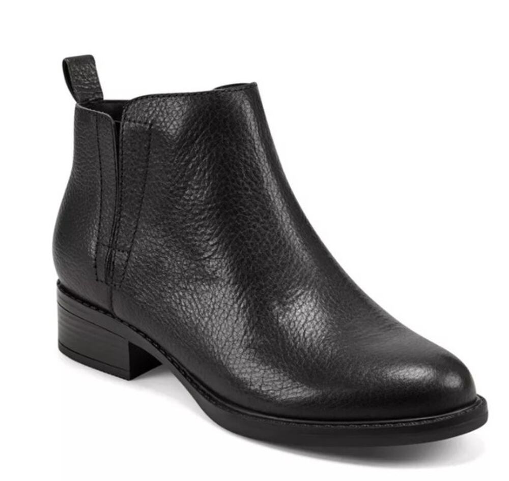 Easy Spirit Womens Black Selarime Leather Chelsea Booties NEW / Size 12